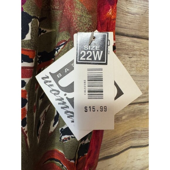 Basic Editions Woman Plus Size Shirt and Shorts Set 22W 24W Pink Floral Print NW - Picture 7 of 8